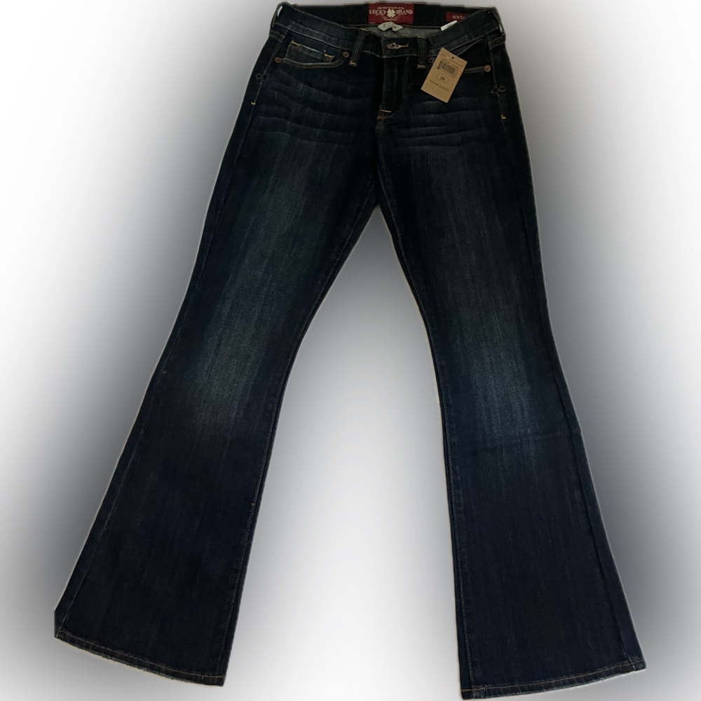 Lucky Brand Womens sz 26 Dark Indigo boot cut flare Y2K NWT - Picture 2 of 11